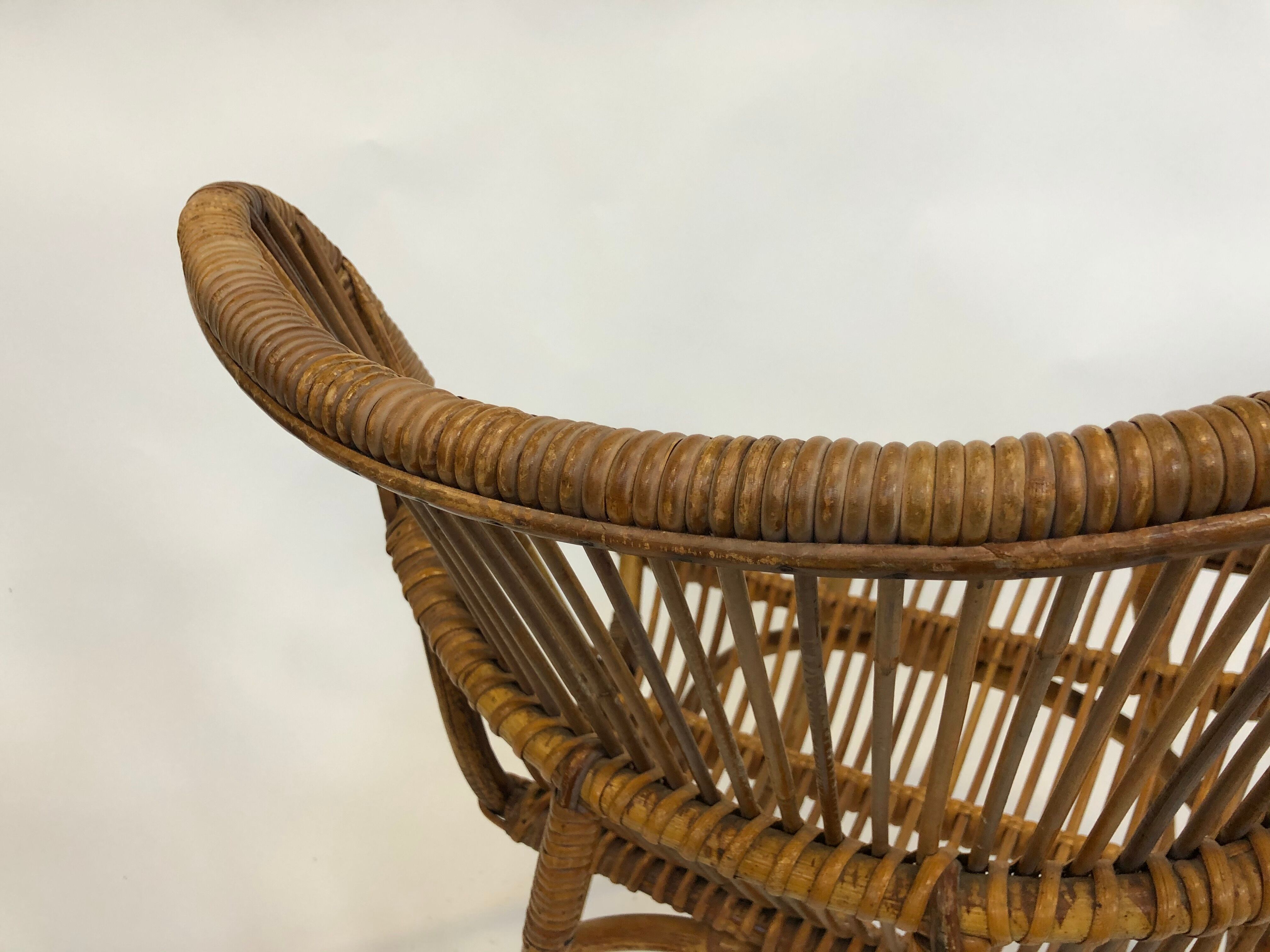 Rohe Noordwolde rattan chair, 1960, Netherlands