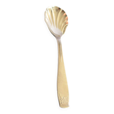 Cuillère à sucre vintage en métal argenté Gulden Alsace, décor coquille
