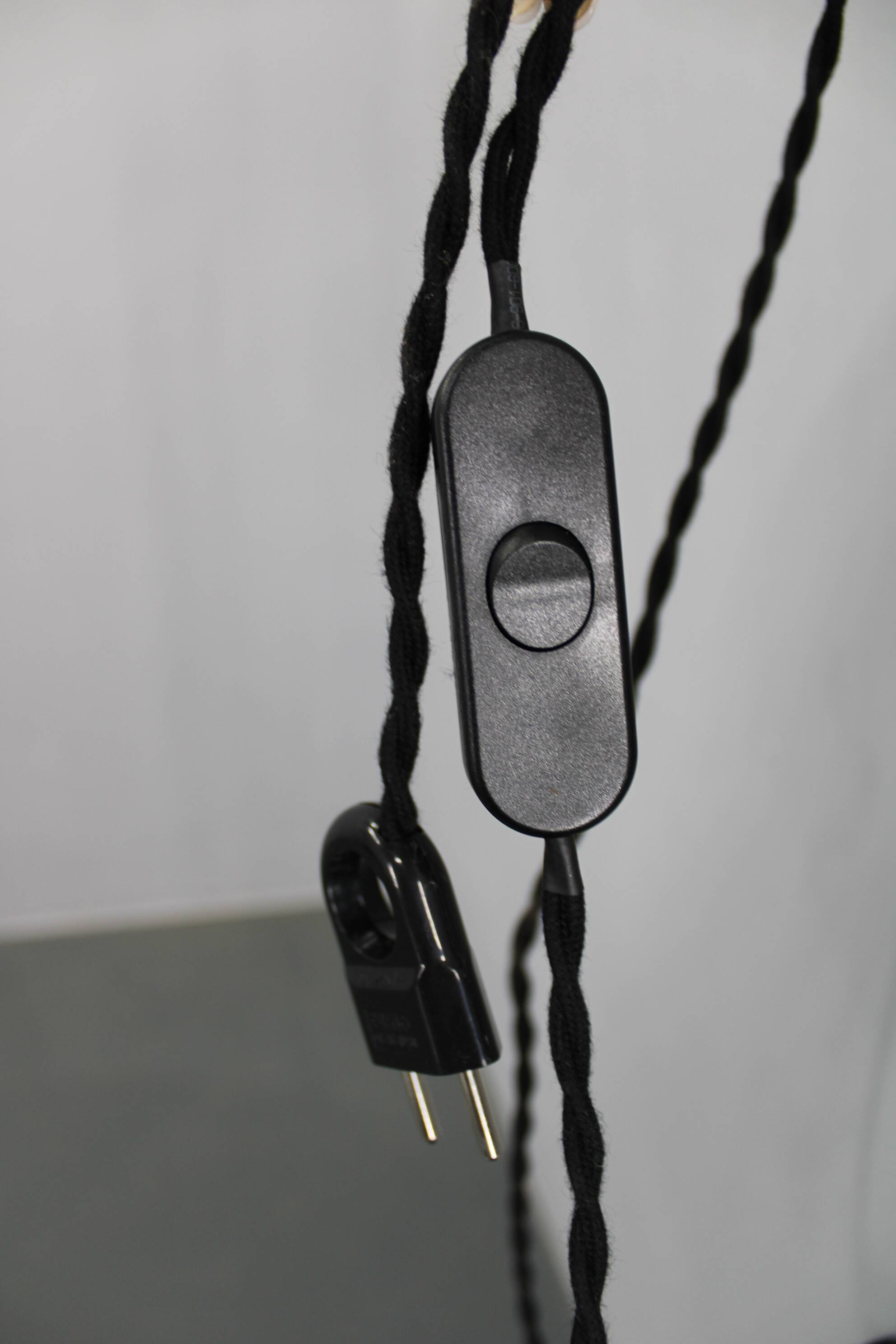 Adjustable oak and wicker wall lamp, Czechoslovakia, 1970s