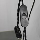 Adjustable oak and wicker wall lamp, Czechoslovakia, 1970s