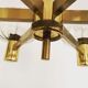Mid Century Modern brass chandelier with smoked glass shades