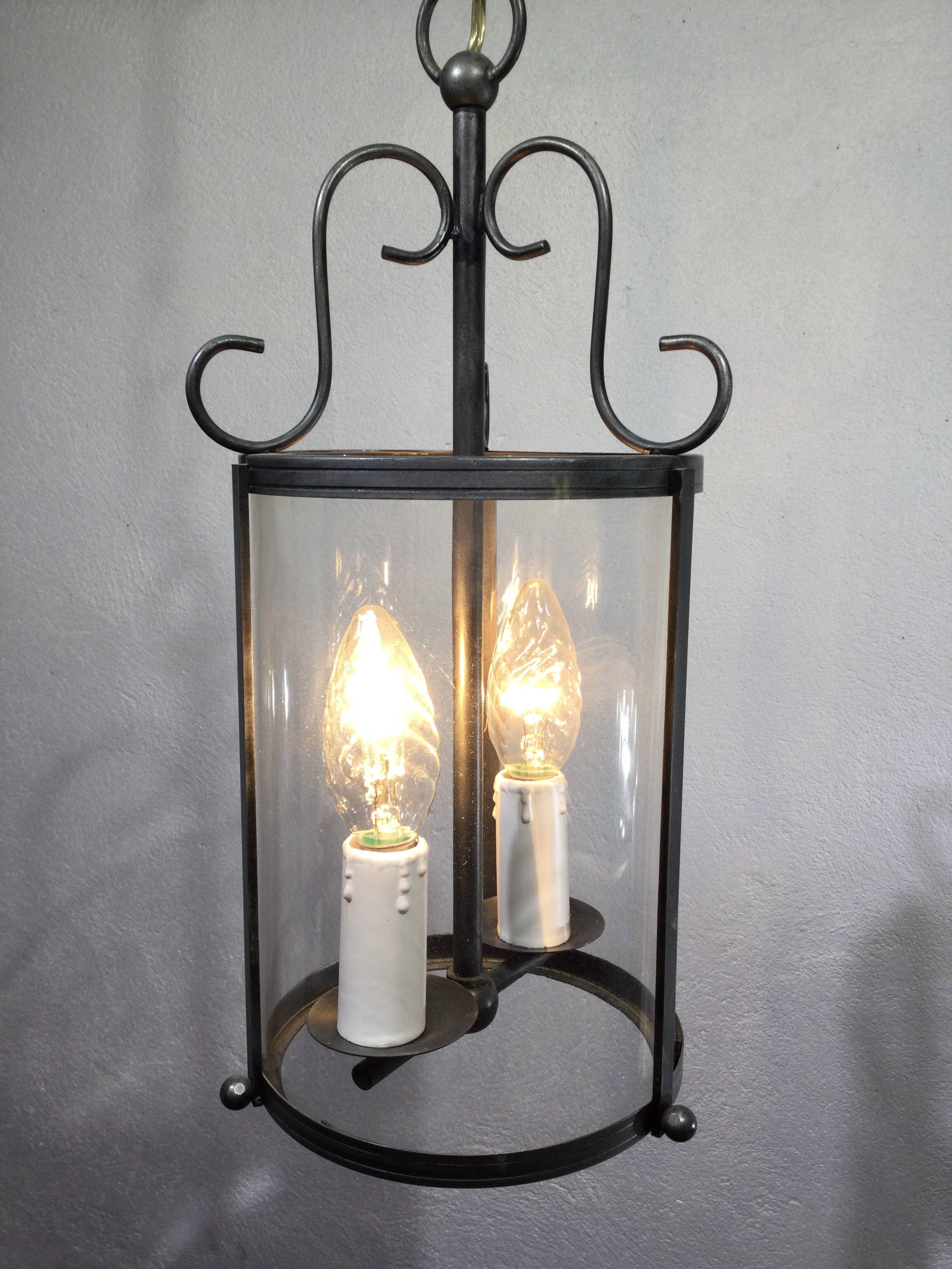 2-light wrought iron lantern