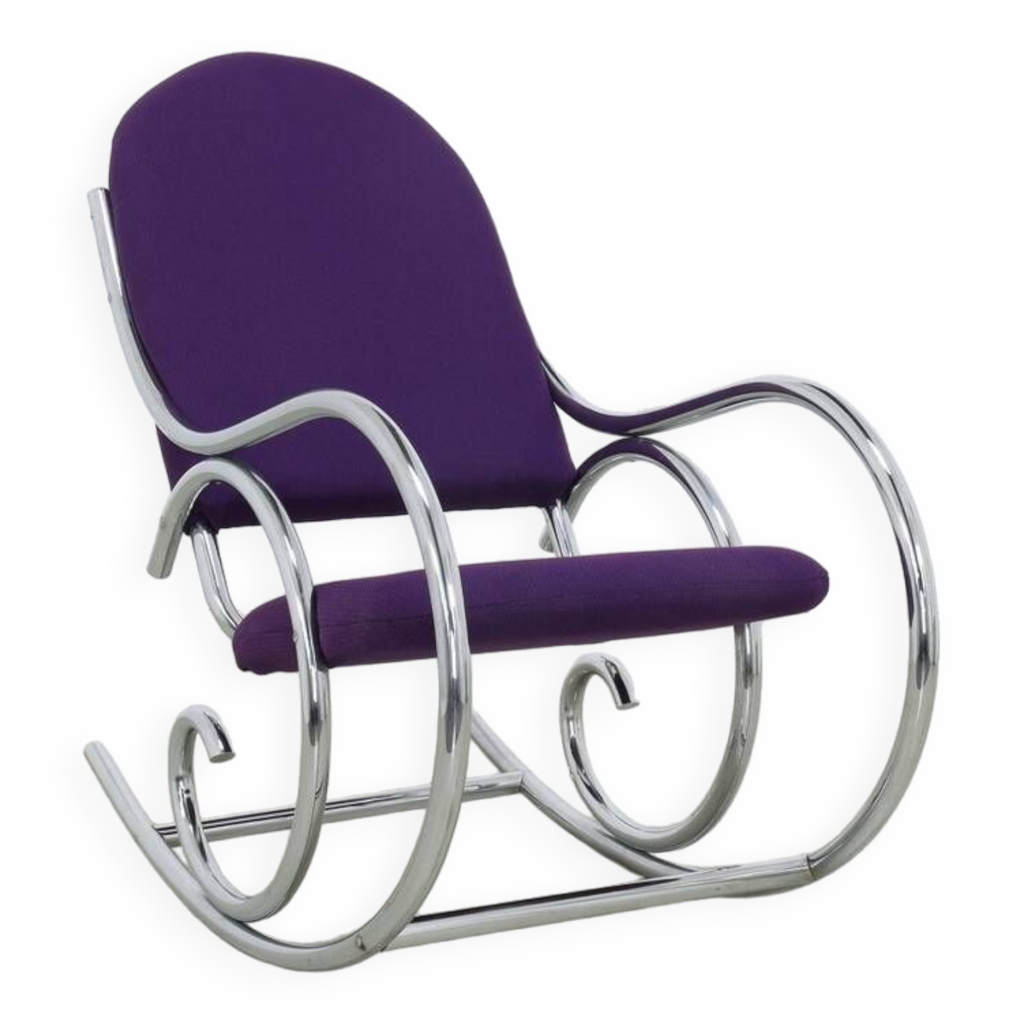 Rocking Chair in Chrome, 1970s Selency