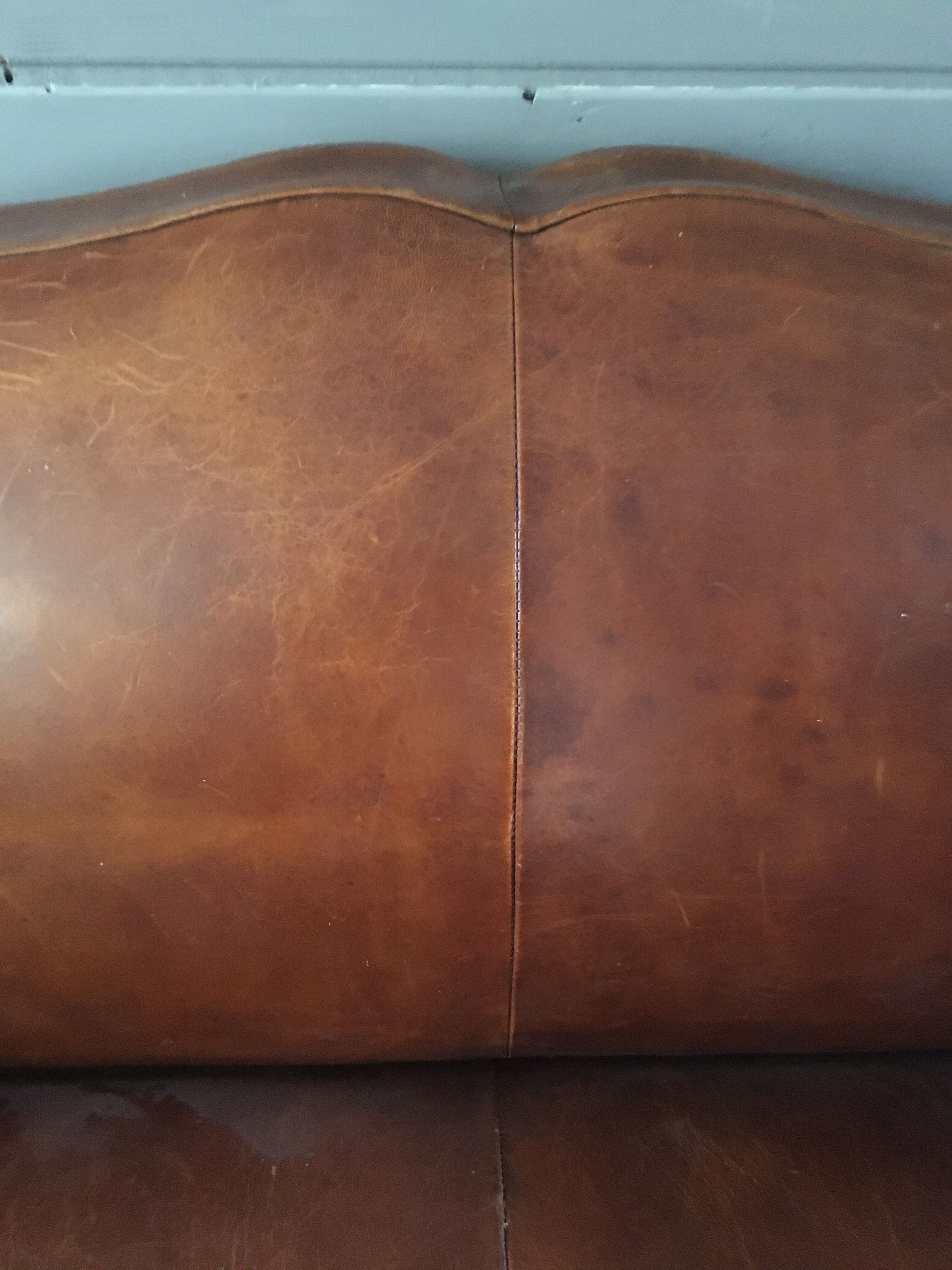 Leather club sofa 30s