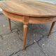 Round extendable dining table Louis XVI stripped in walnut 1960 190cm