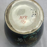 Old vase baluster enamelled lamp Boch Frères Keramis Belgium