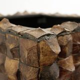 Pair of coconut mosaic shell plant holders
