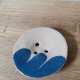 Handmade soap dish blue ceramic pattern