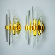 Pair of Venini Murano glass wall lights Italy 1970