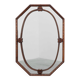 Art Deco octagonal wooden mirror, France ca. 1920
