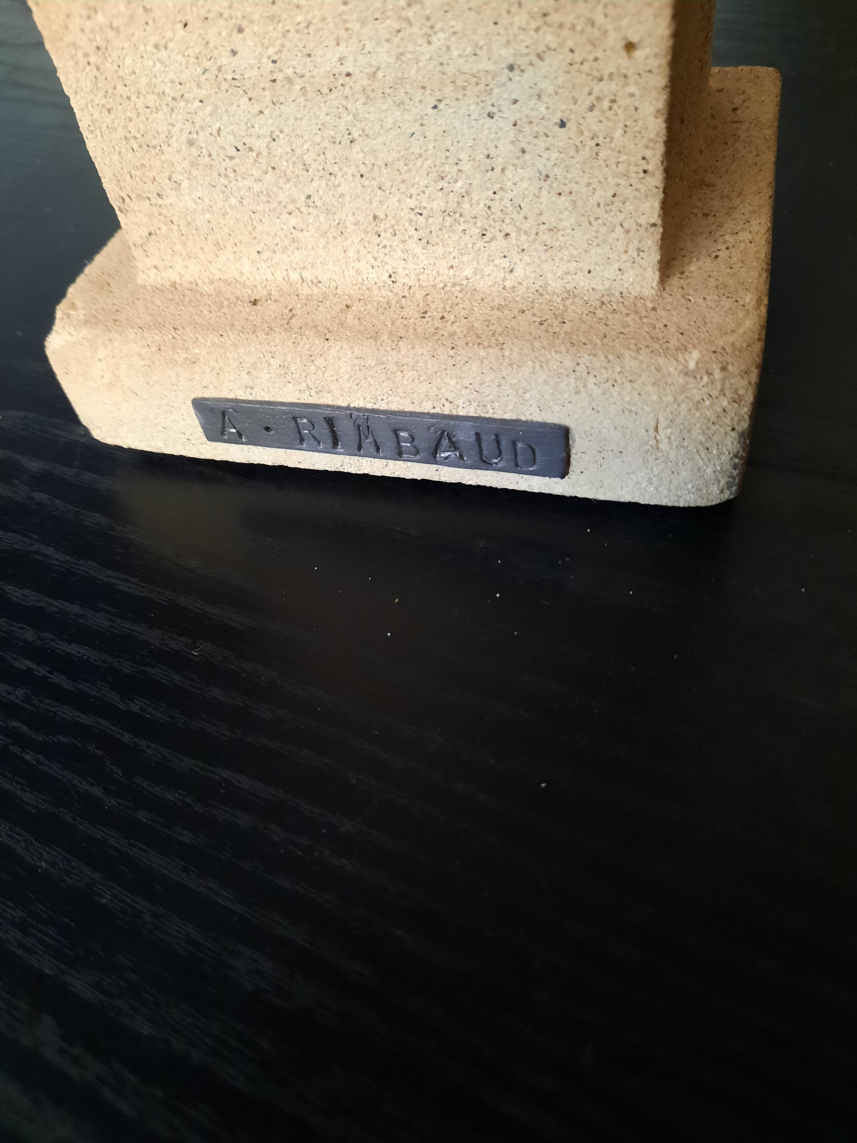 Bust of Arthur Rimbaud in stone