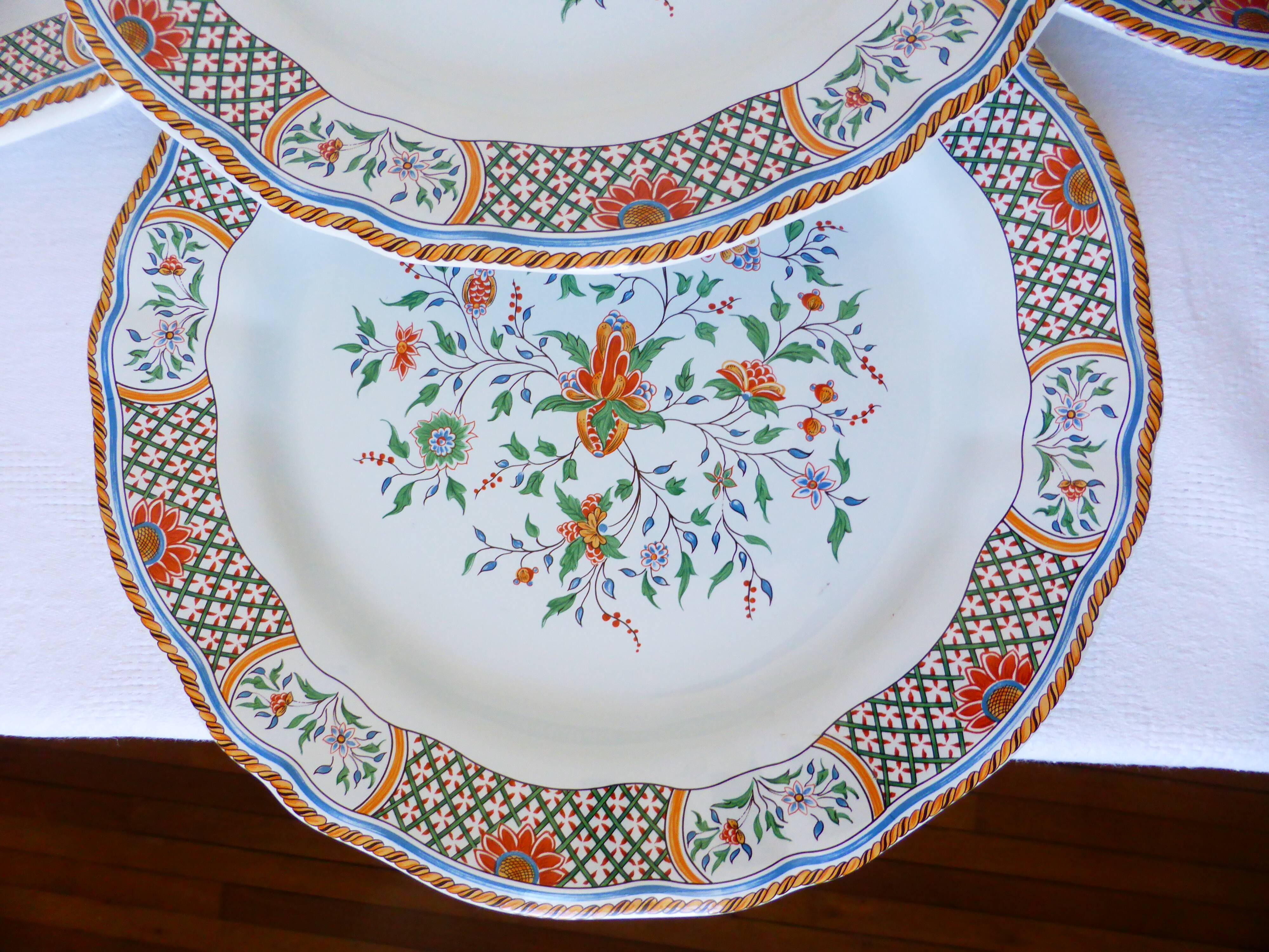 4 flat plates of Gien model Rouen 2106196