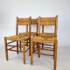 Set of 4 antique chairs, seats and mulched backrests