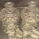 Pair of bottles nineteenth crystal Baccarat decoration diamond tips