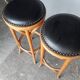 Paire 2 tabourets bistrot bar bois courbé st art deco