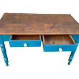 Provencal table in fir 2 drawers