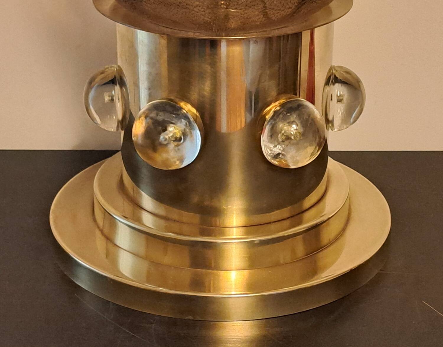 Murano lamp in glass and gilded brass