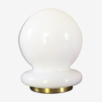 Lampe de table moderne en laiton et verre du milieu du siècle, lampe globe vintage années 1970