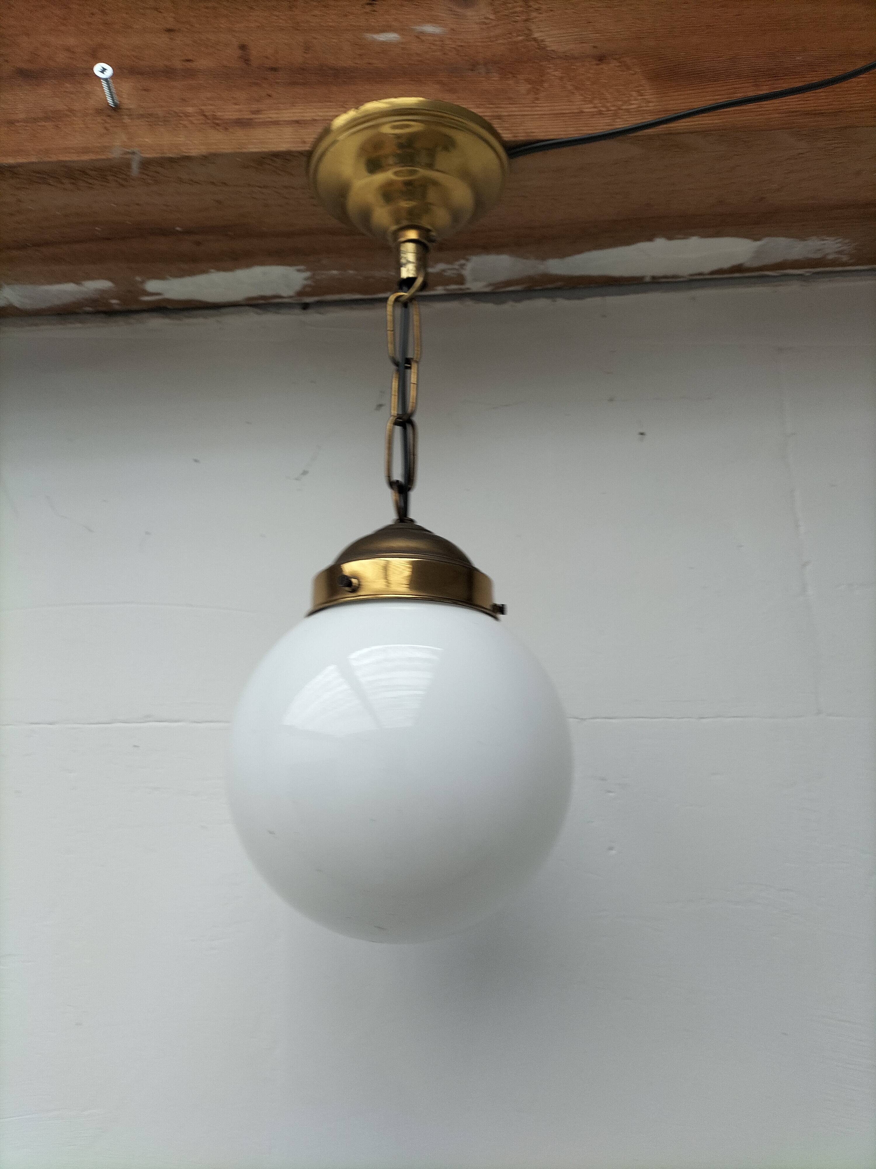 Opaline hanging lamp