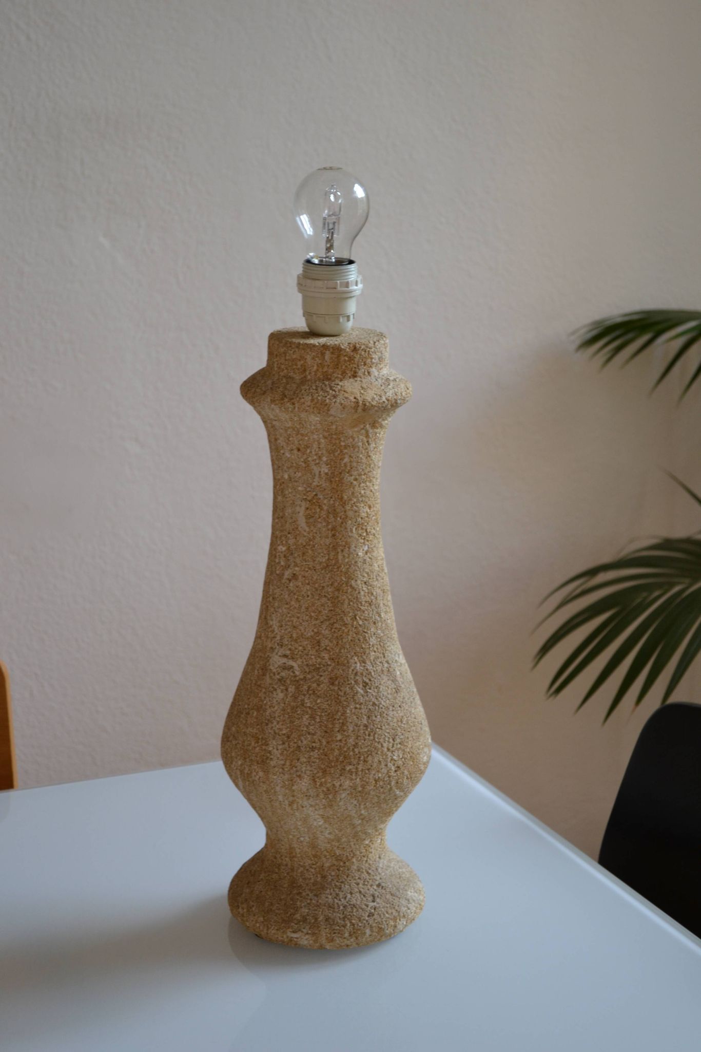 Pied de Lampe Travertin Pierre Design Fratelli Mannelli Albert Tormos