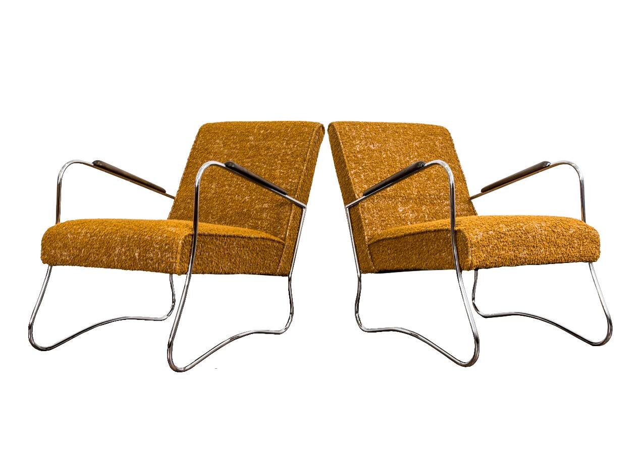 Fauteuils de style Bauhaus, années 1950, Pologne