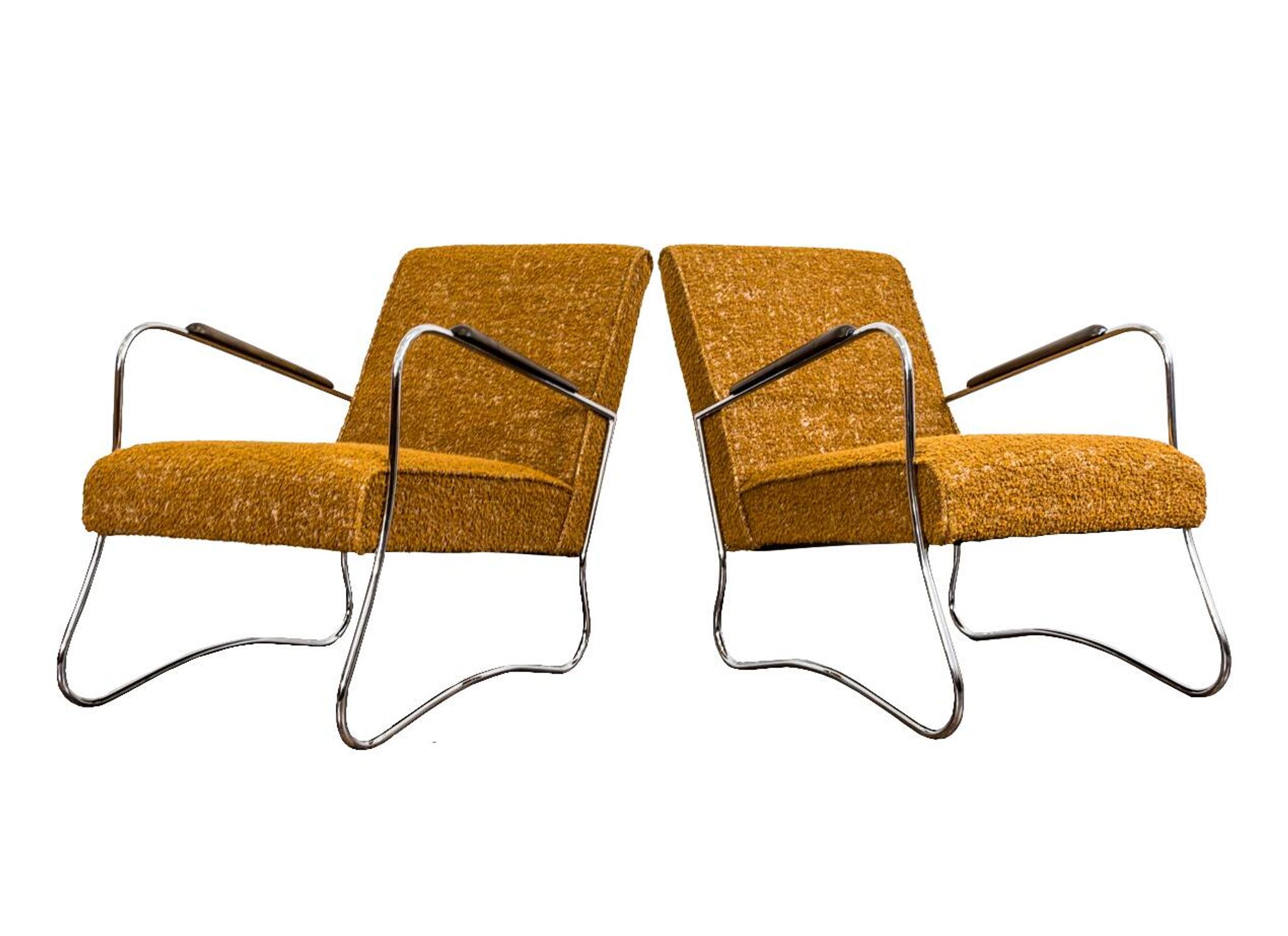 Bauhaus style armchairs, 1950s, Poland, set of 2