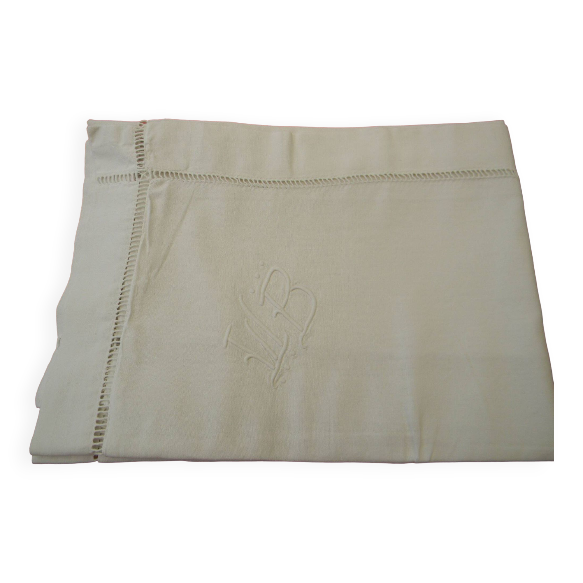 Pair of old ladder days pillowcases. WB monogram.