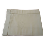 Paire de taies d'oreiller anciennes  jours échelle. Monogramme WB.