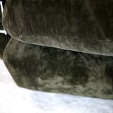 Pair of armchairs "Space Age", brown velvet and steel, France, circa 1970.