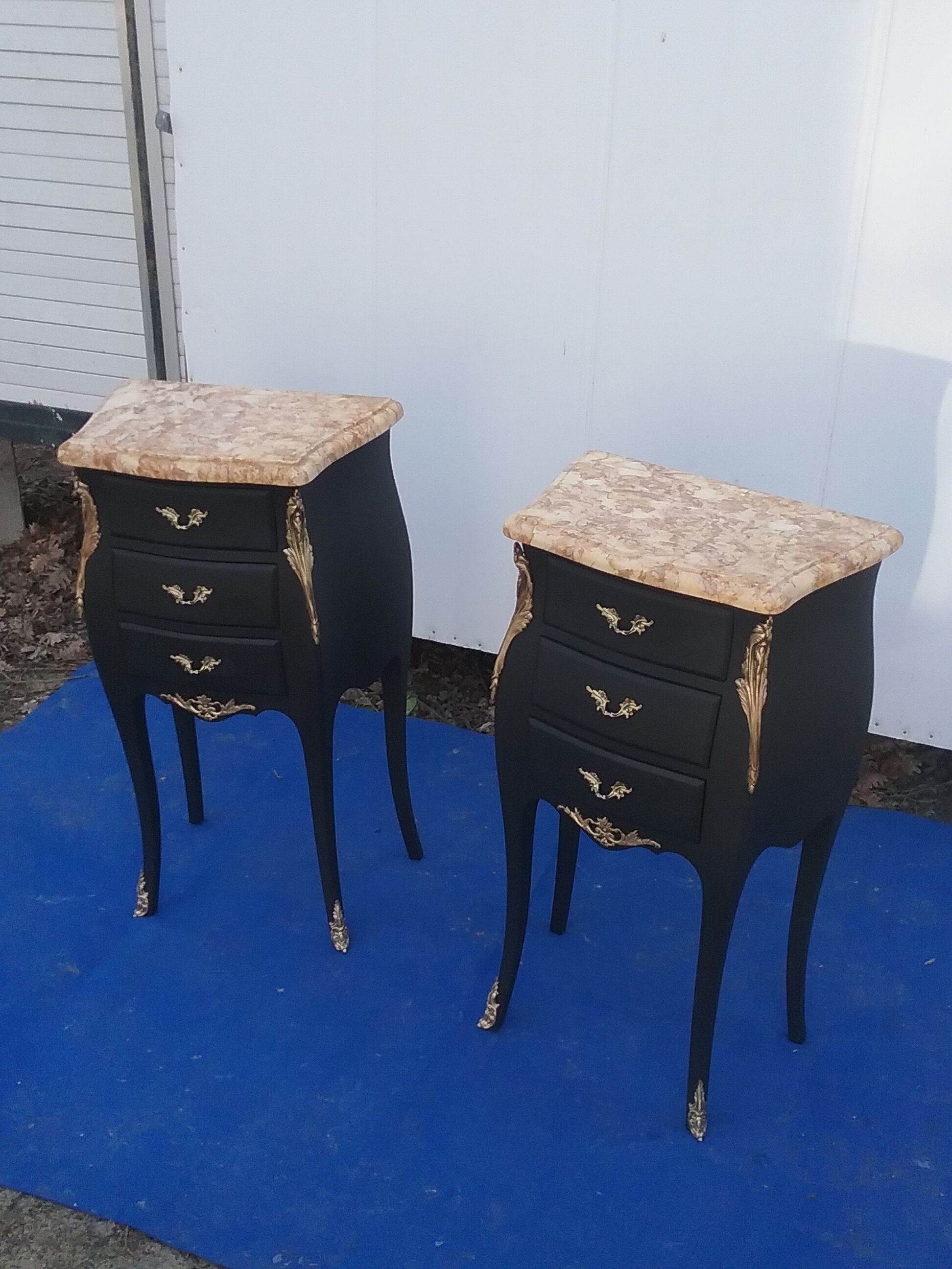Pair of black bedside tables
