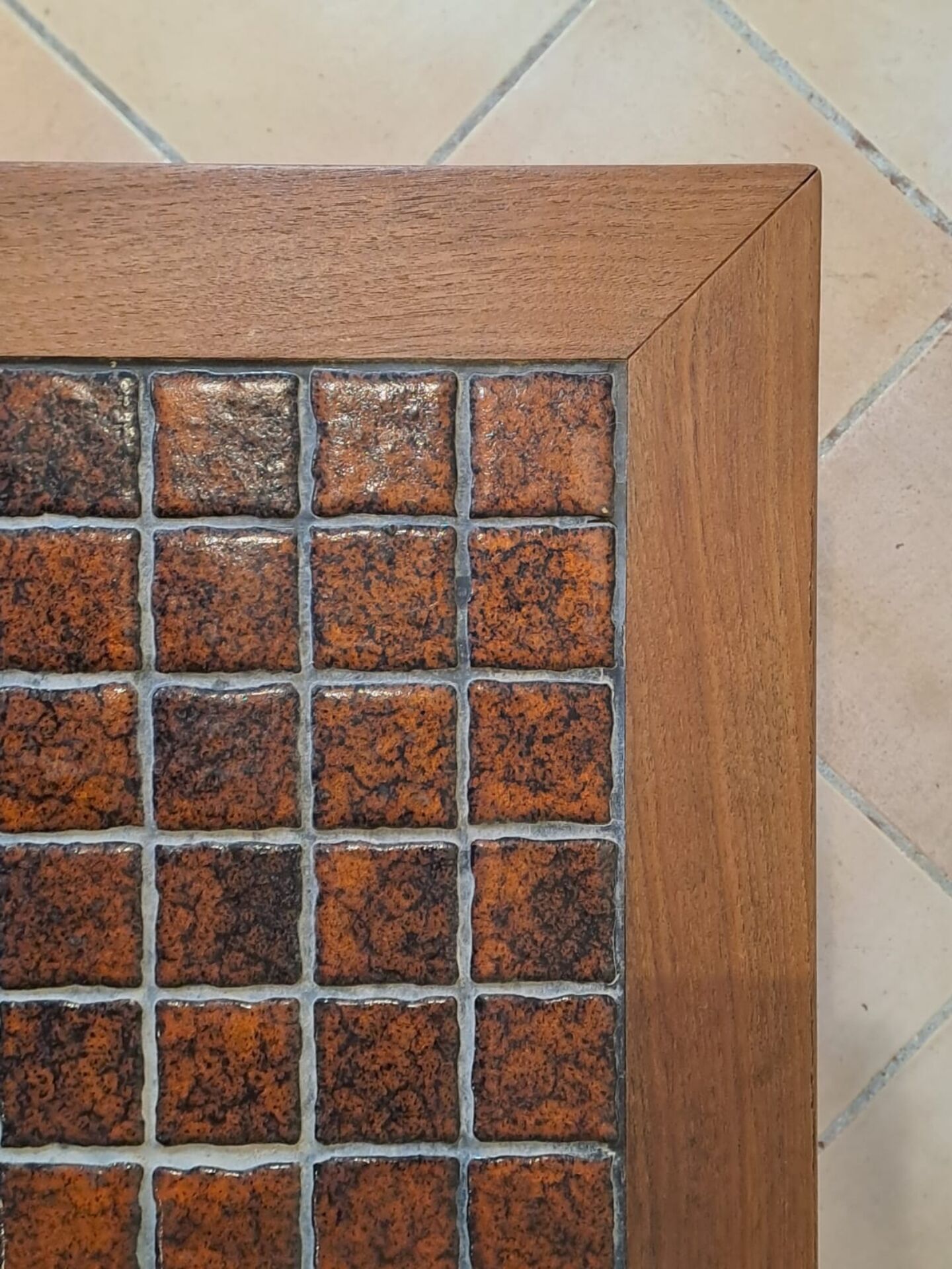 Table basse danoise en teck et céramique, 1960