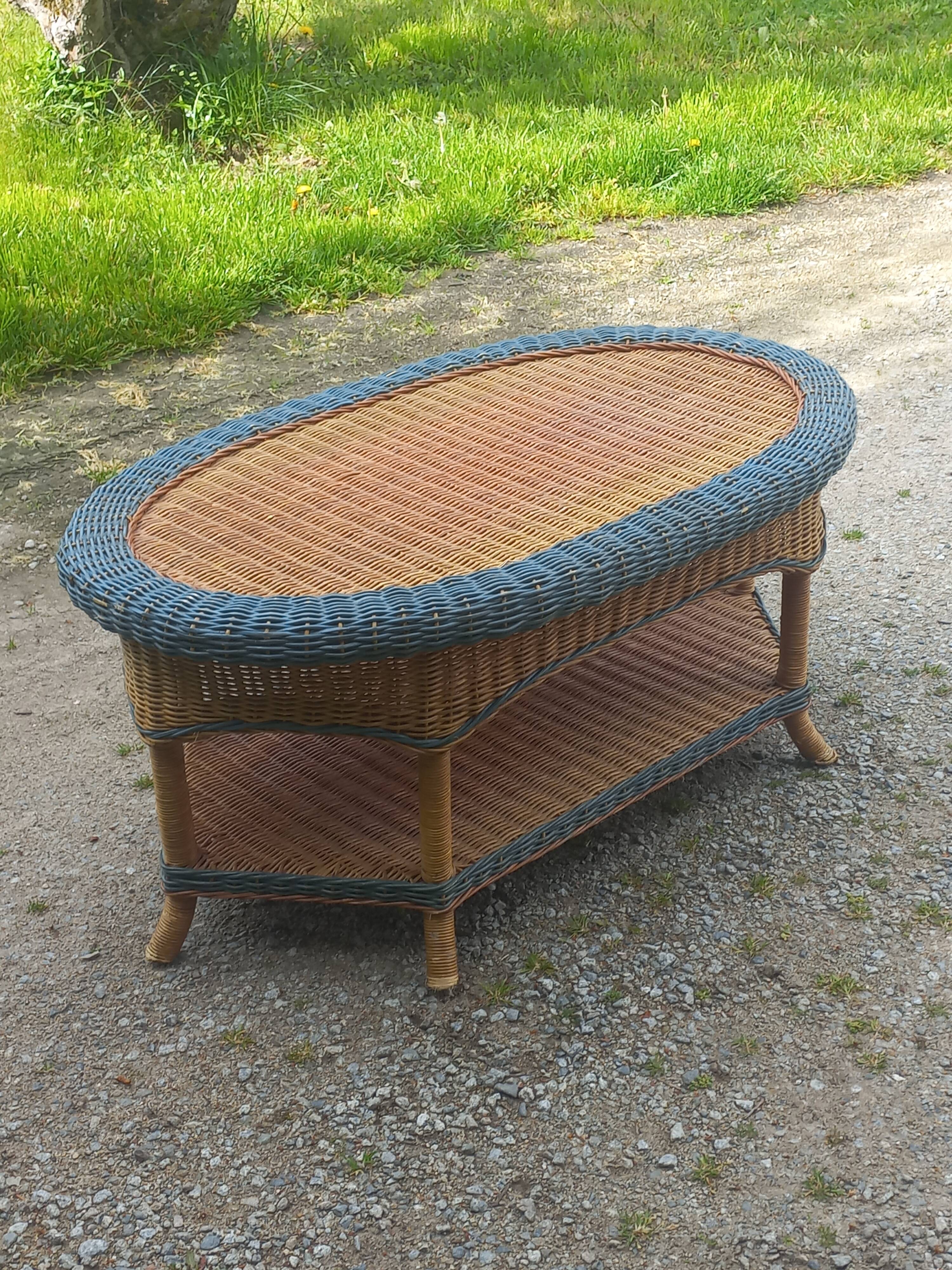 Two-tone rattan coffee table