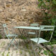 Almond green metal garden furniture