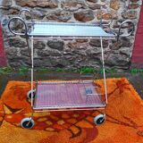 Chrome-plated metal serving cart, 1970s