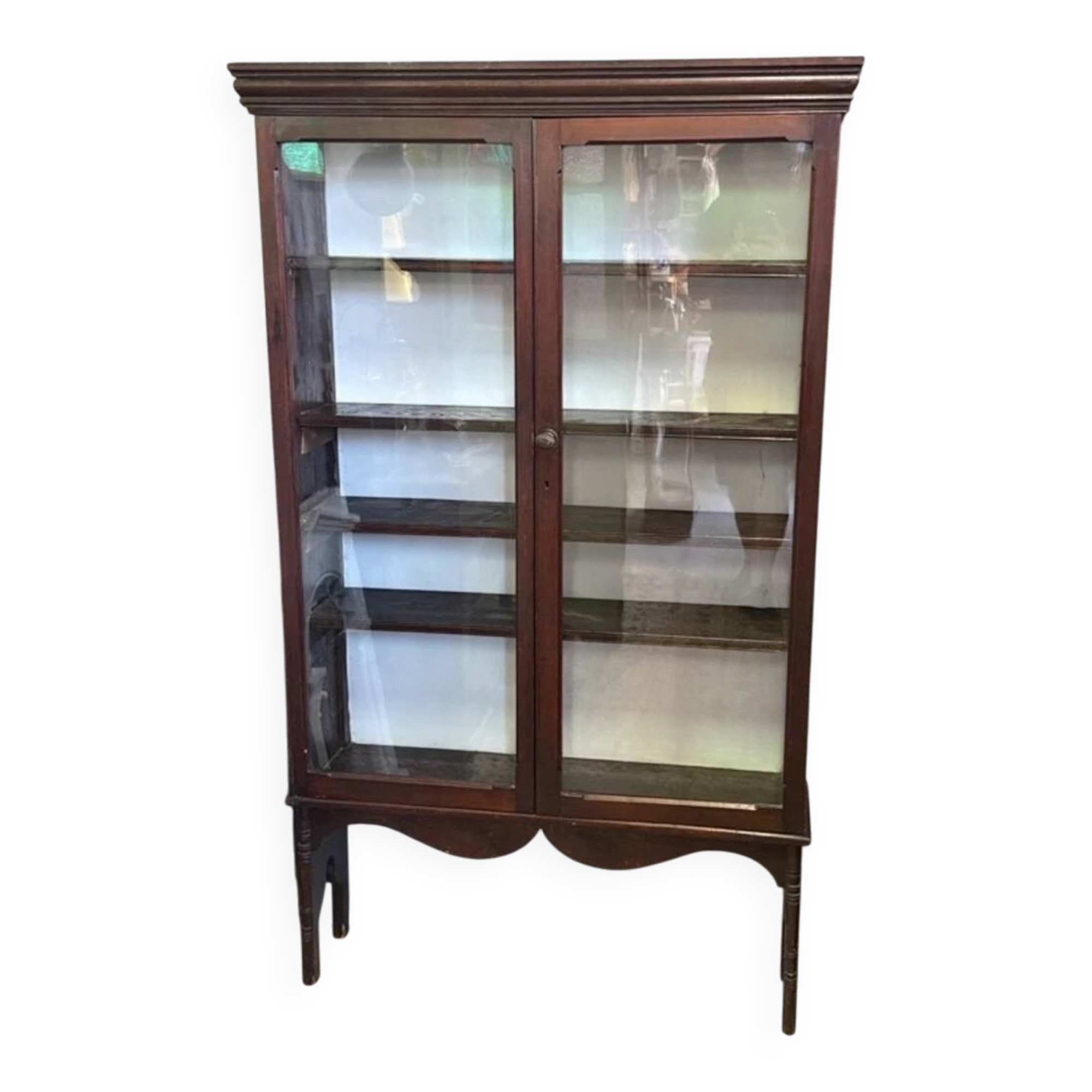 Display cabinet – Vintage – Furniture – Dark wood with glass