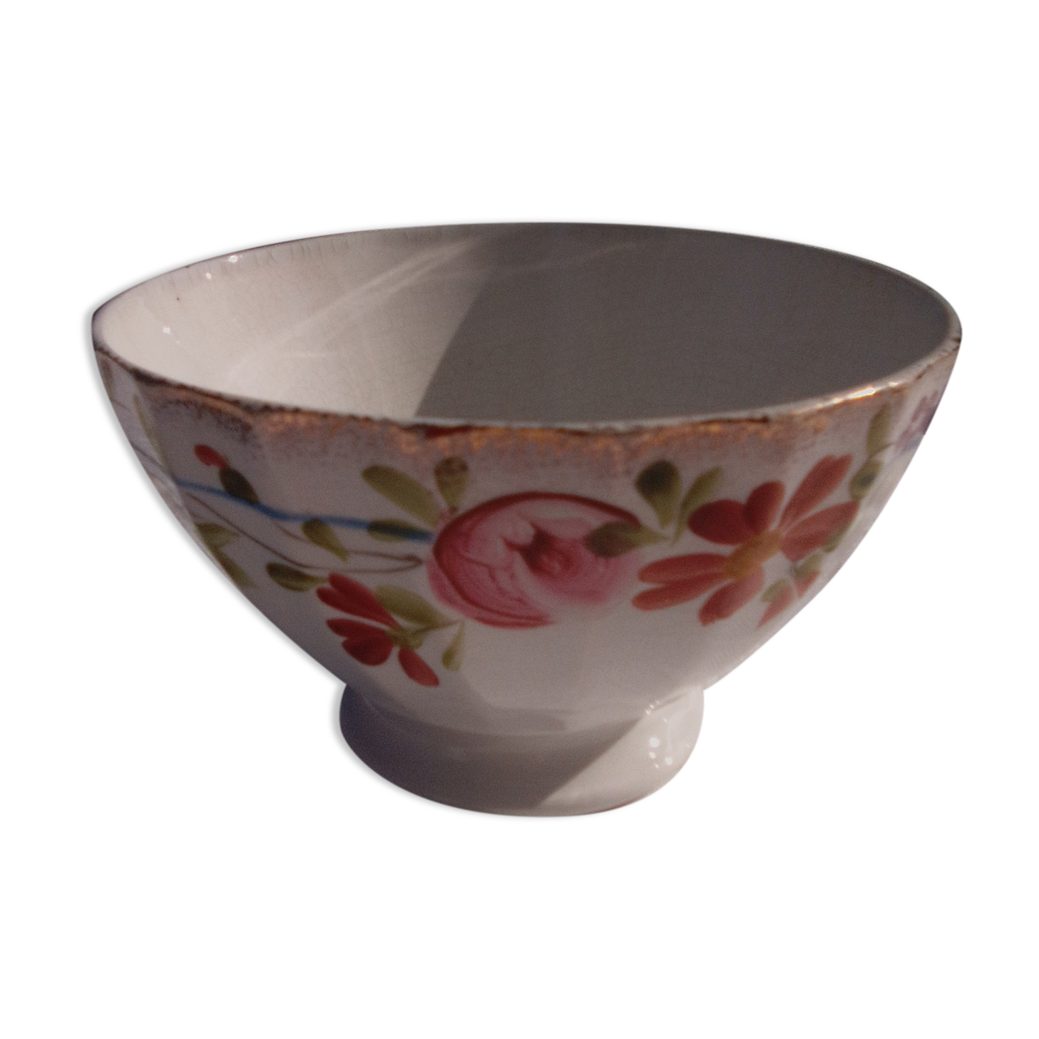 Earthenware bowl of Saint Amand Hamage north diam 15 cm H 9 cm flower pattern