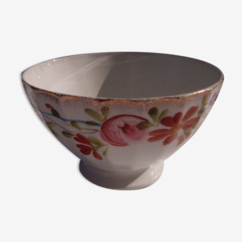 Earthenware bowl of Saint Amand Hamage north diam 15 cm H 9 cm flower pattern