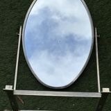 Table or dressing table mirror on stand in metal and wood, 1950