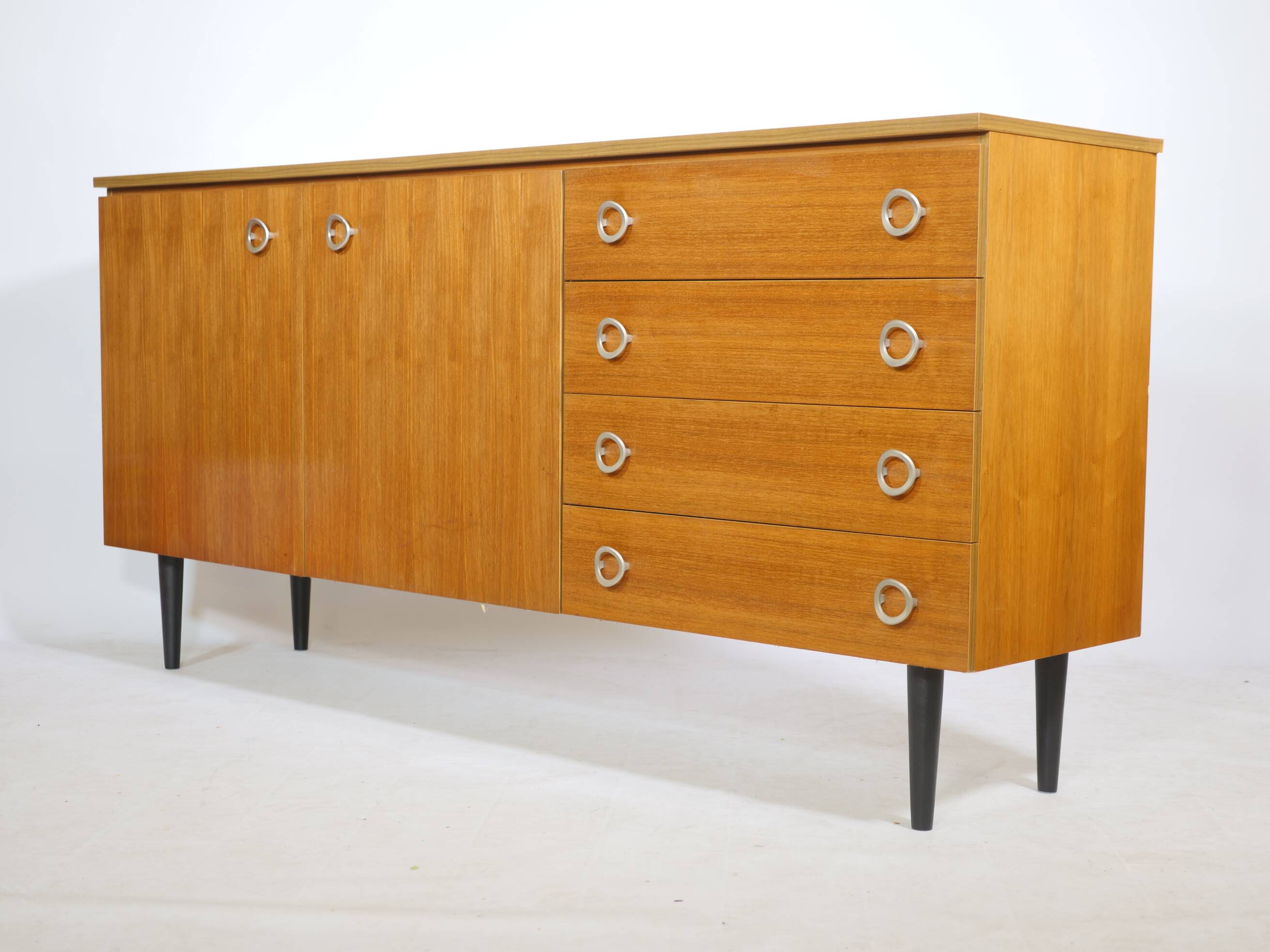 Teak vintage sideboard chest of drawers mid-century cabinet 60s