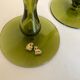 Paire de bougeoirs scandinaves en verre soufflé Ekenas Sweden 1960
