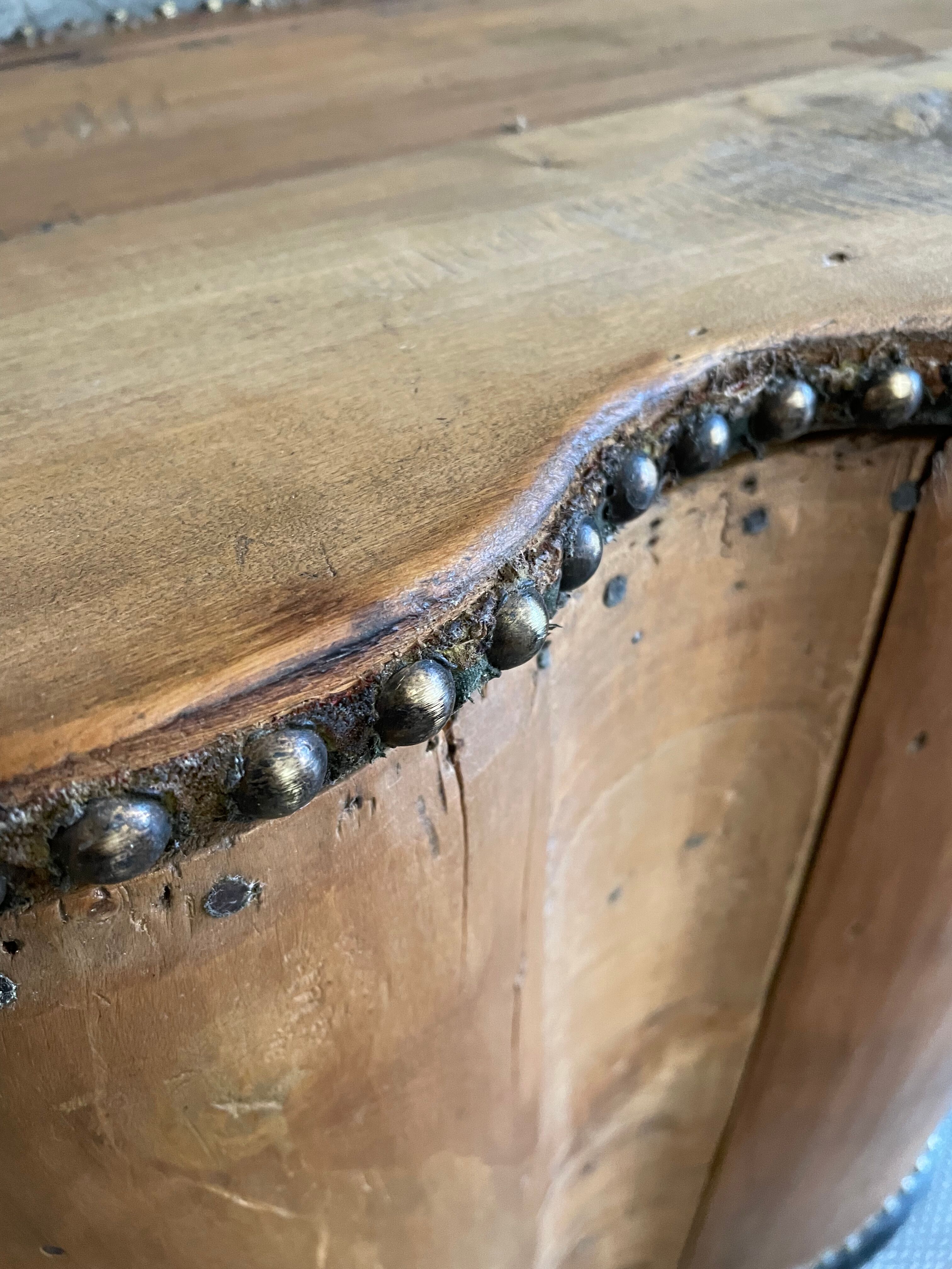 Rounded old wood chest