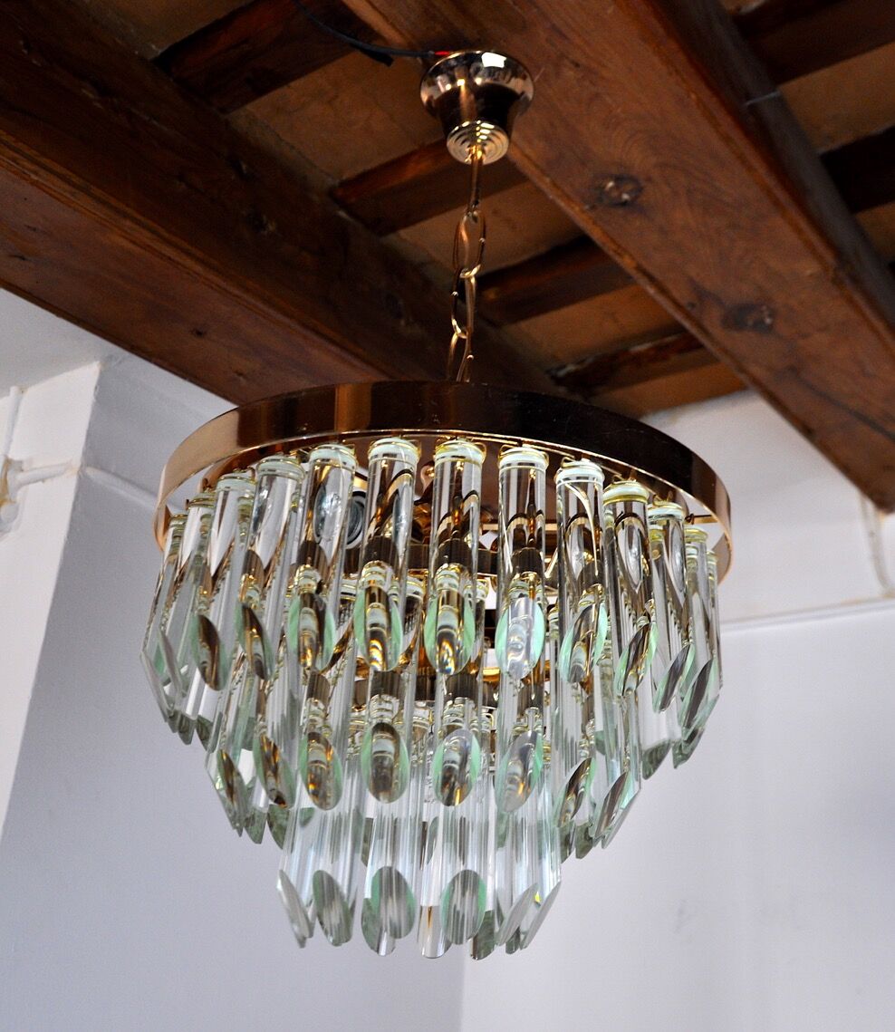 Venini glass chandelier, 3 levels, Italy, 1970