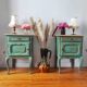 Pair of patinated bedside tables