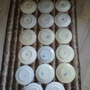20 mismatched antique flat plates in ironstone