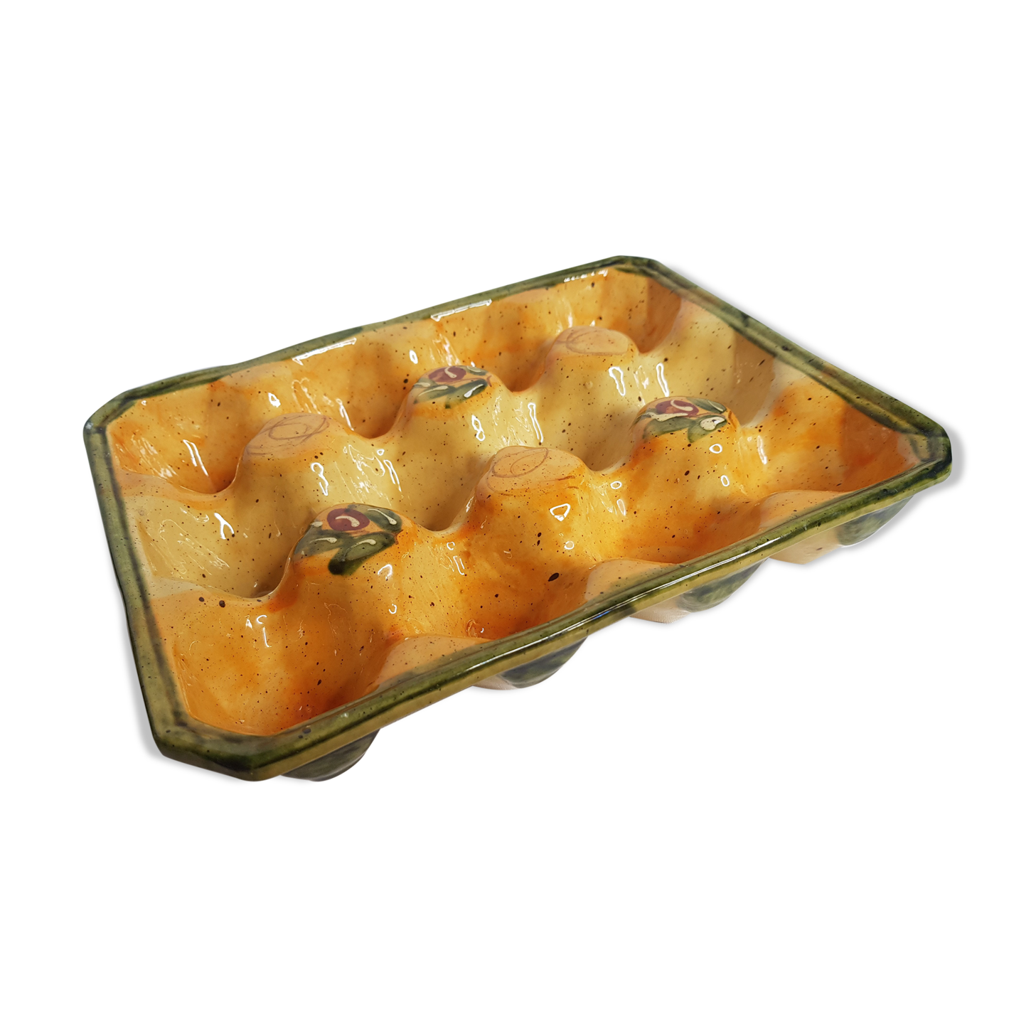 Ceramic egg display dish for 12 eggs
