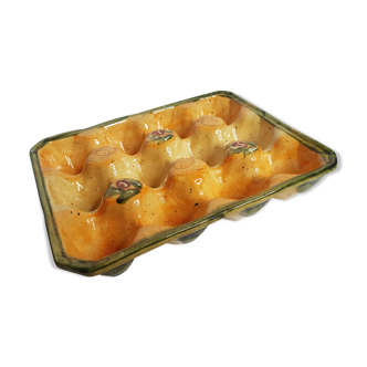 Plat présentoir à oeufs en céramique pour 12 oeufs