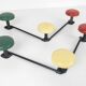 Pair of coatrack three 3 patères