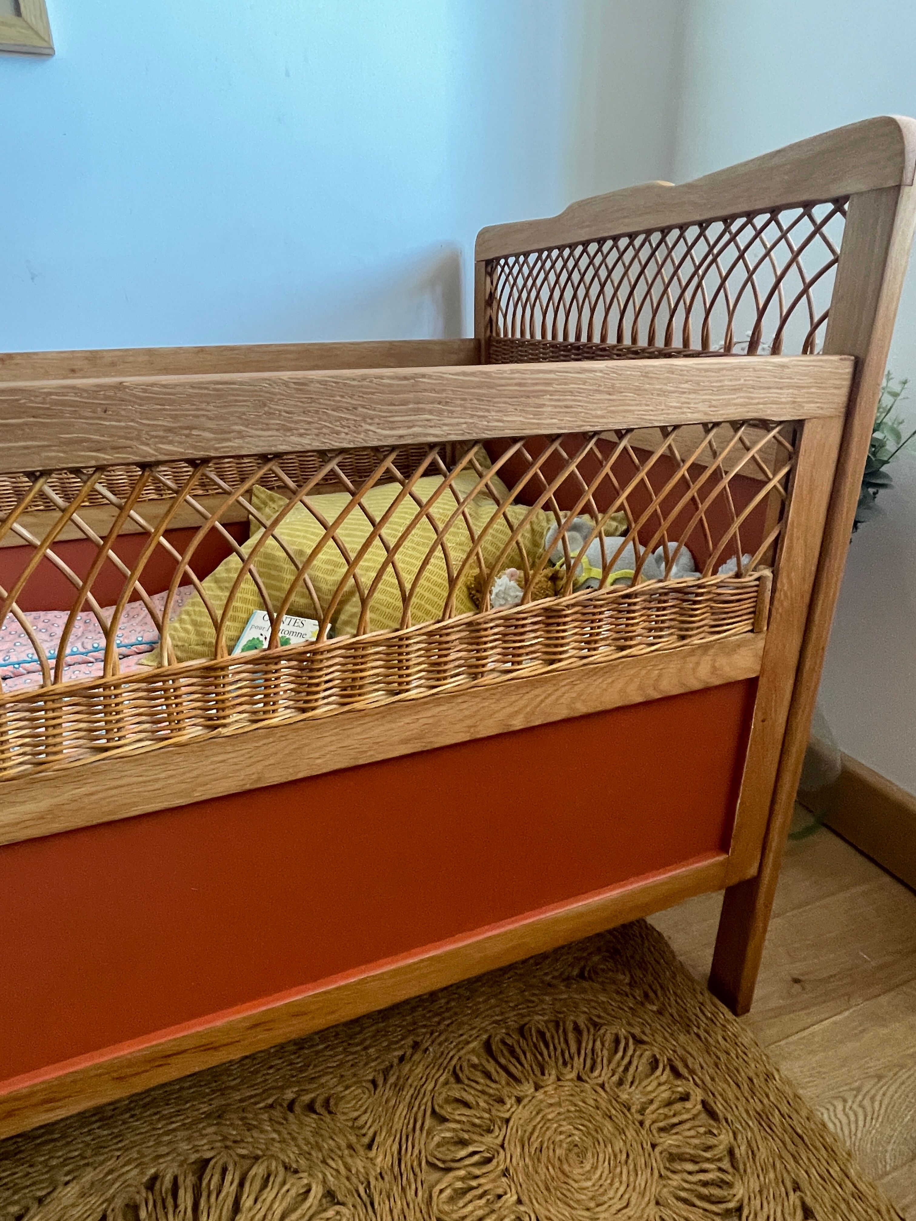 Vintage rattan bed for baby/child