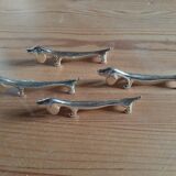 Vintage silver metal knife holder