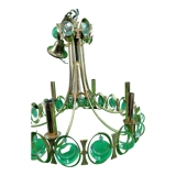 Chandelier in gilded metal and glass from